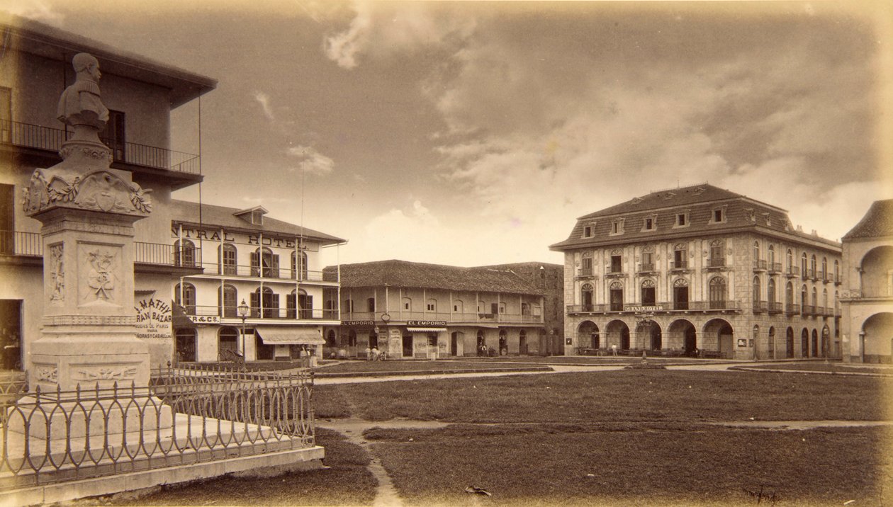 Plaza, Panama od Eadweard Muybridge