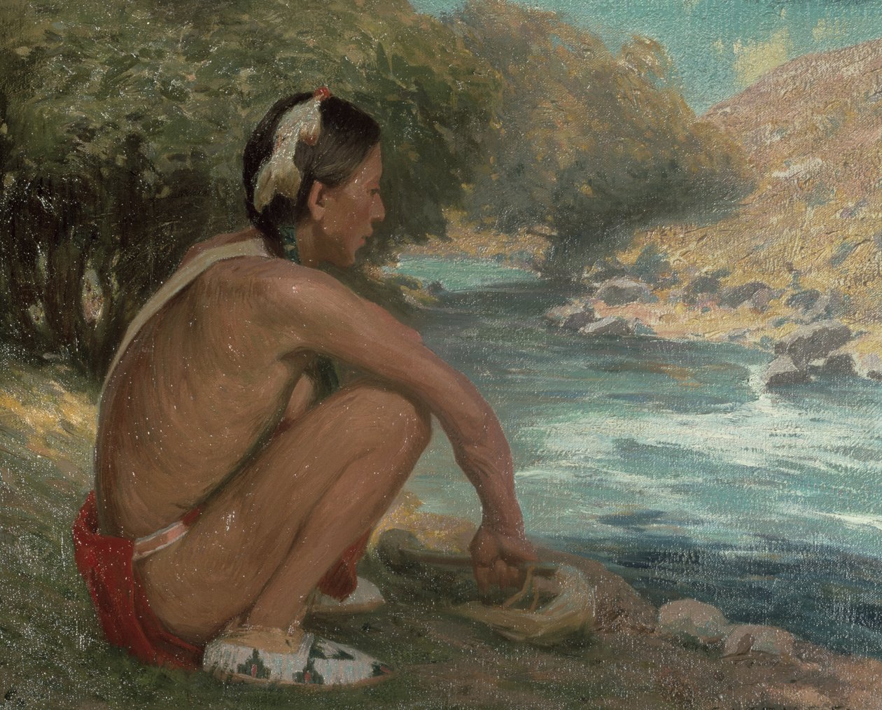 Horský potok, kolem roku 1914 od Eanger Irving Couse