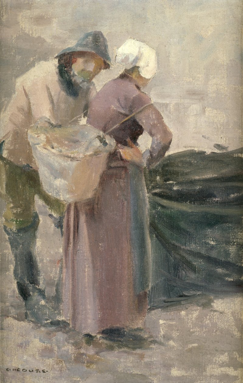 The Housewife Looking at the Fishermans Catch, c.1900 od Eanger Irving Couse