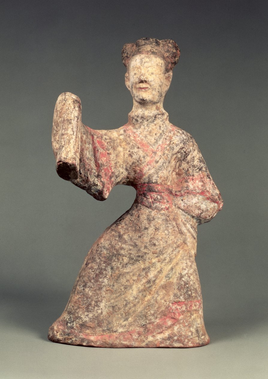 Postava tanečníka, hrobový artefakt, východní dynastie Han, 25-220 (hliněné zboží) od Eastern Han Dynasty Chinese School