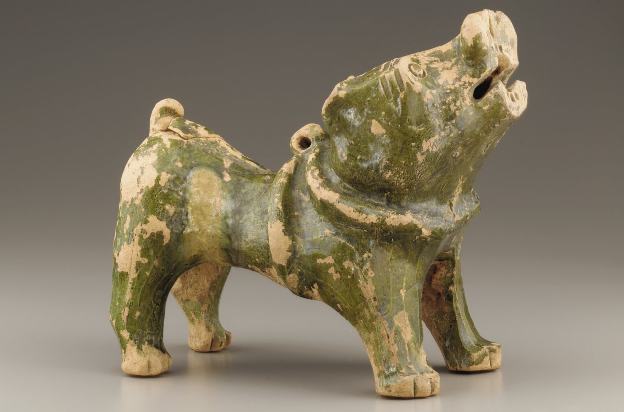 Náhrobní postava štěkajícího psa, počátek 1.-začátek 3. století (keramika) od Eastern Han Dynasty Chinese School