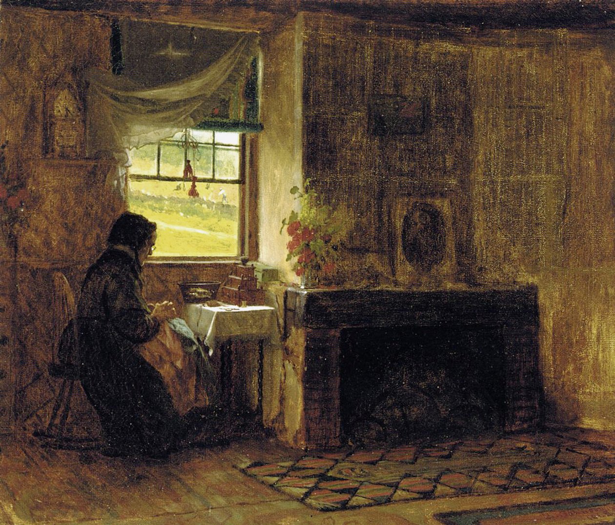 Interiér statku, Maine, 1865 od Eastman Johnson