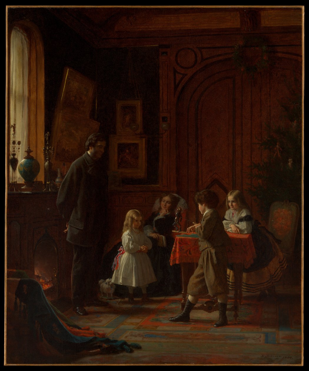 Vánoční čas, rodina Blodgettových od Eastman Johnson