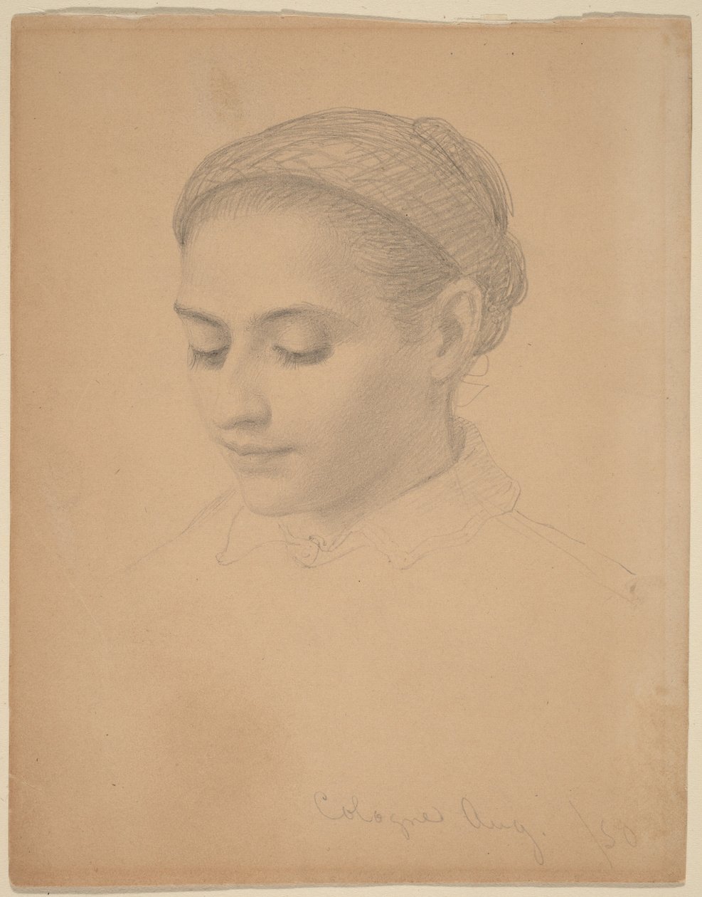 Hlava mladé ženy od Eastman Johnson