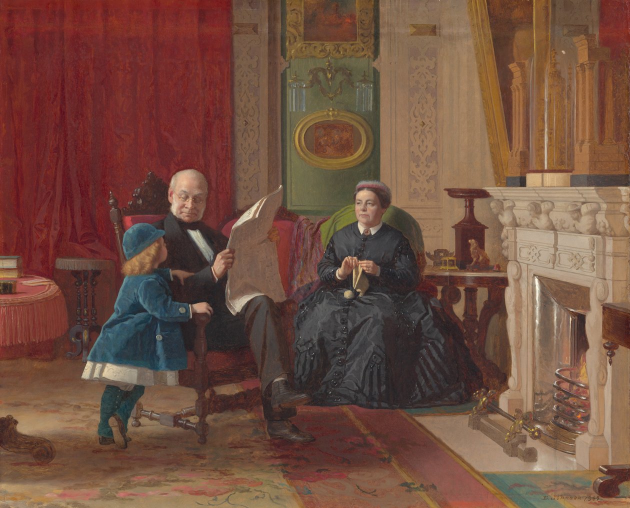 Hnědá rodina od Eastman Johnson