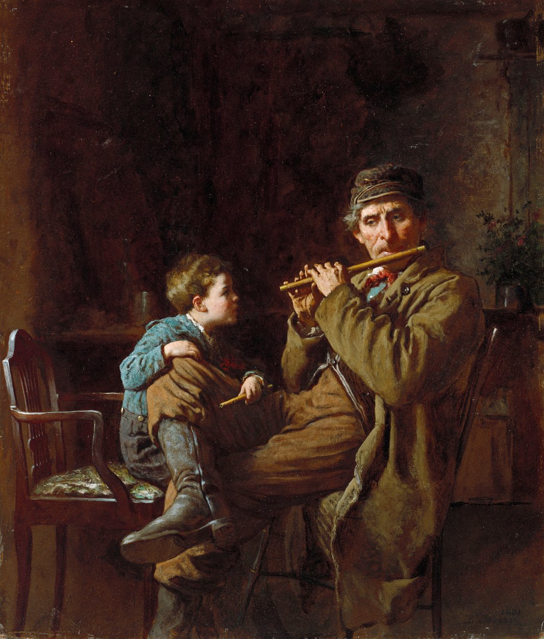 Nejvážnější žák, 1881 od Eastman Johnson