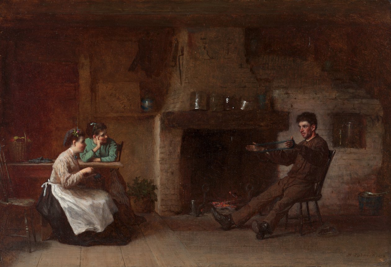 Navíjení příze (Interiér kuchyně v Nantucketu) od Eastman Johnson