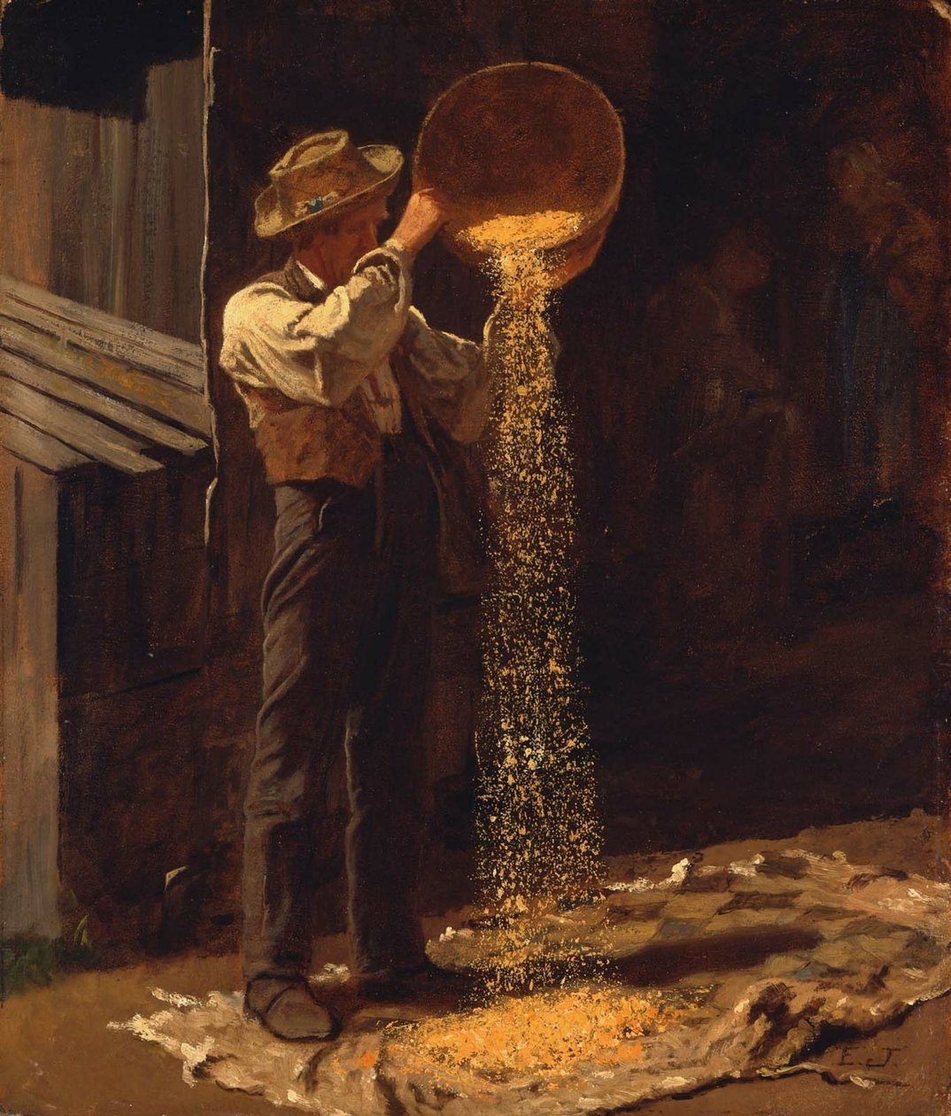 Vymetání obilí od Eastman Johnson