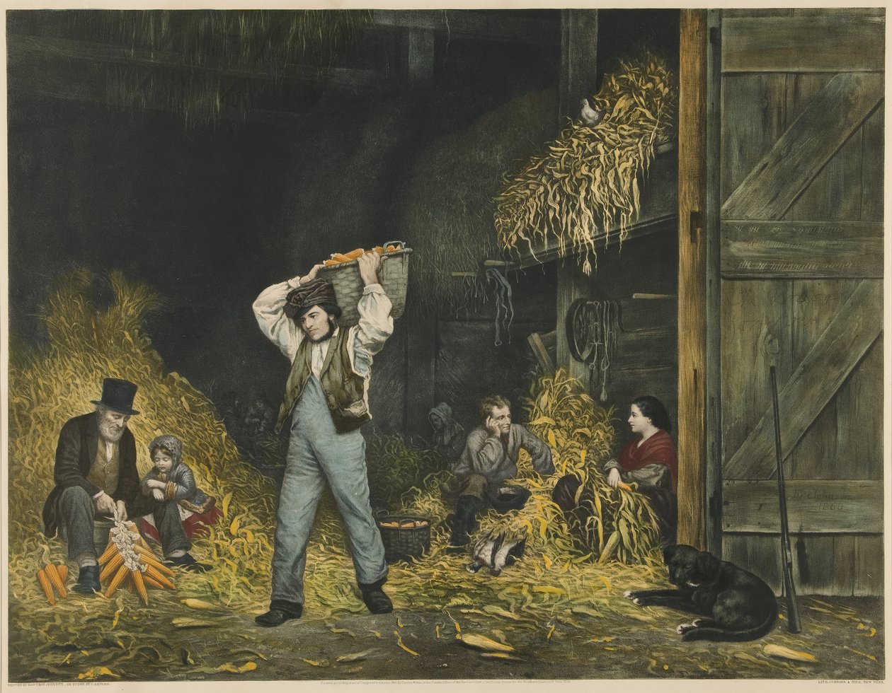Loupání, hospoda. 1861 od Eastman after Johnson