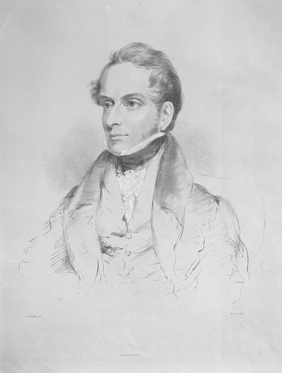 Decimus Burton, litografie od Maxima Gauciho, kolem 1830-35 od Eden Upton Eddis