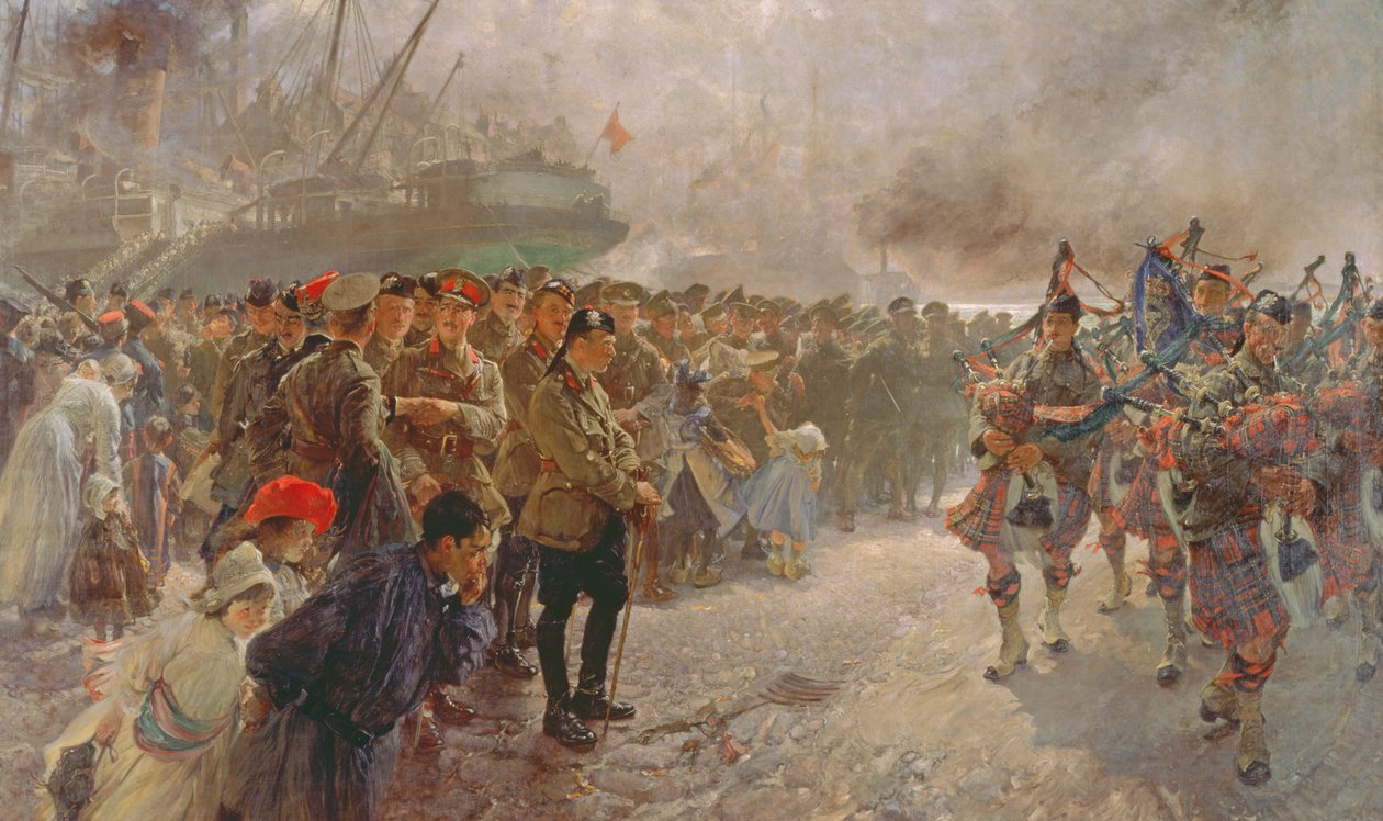 Vylodění první kanadské divize v St. Nazaire, 1915 od Edgar Bundy
