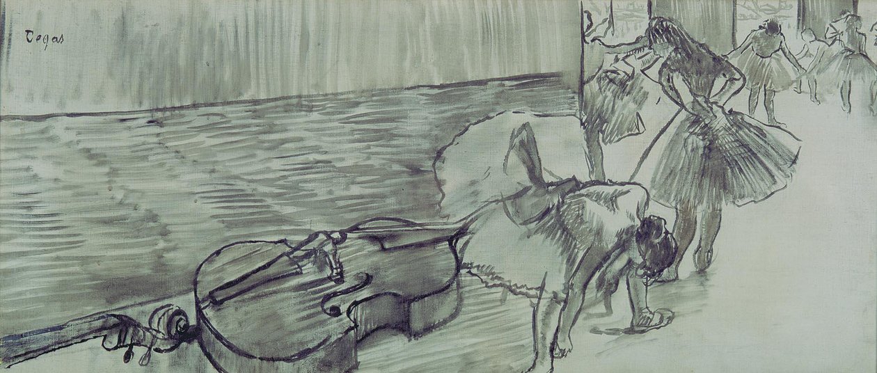Přípravy na balet La ContrabajonEspanol: Příprava baletu El Contrabajon od Edgar Degas