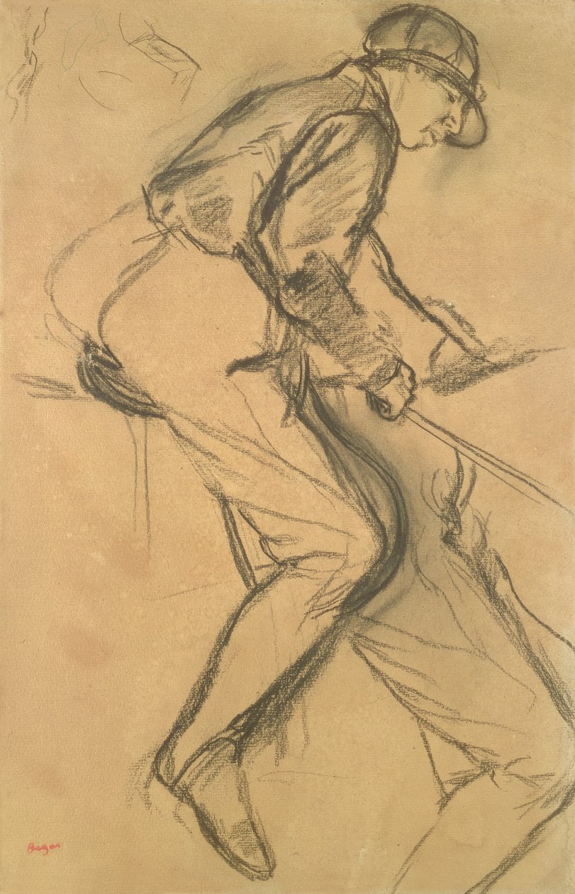 Žokej, 19. století (uhl na papíře) od Edgar Degas