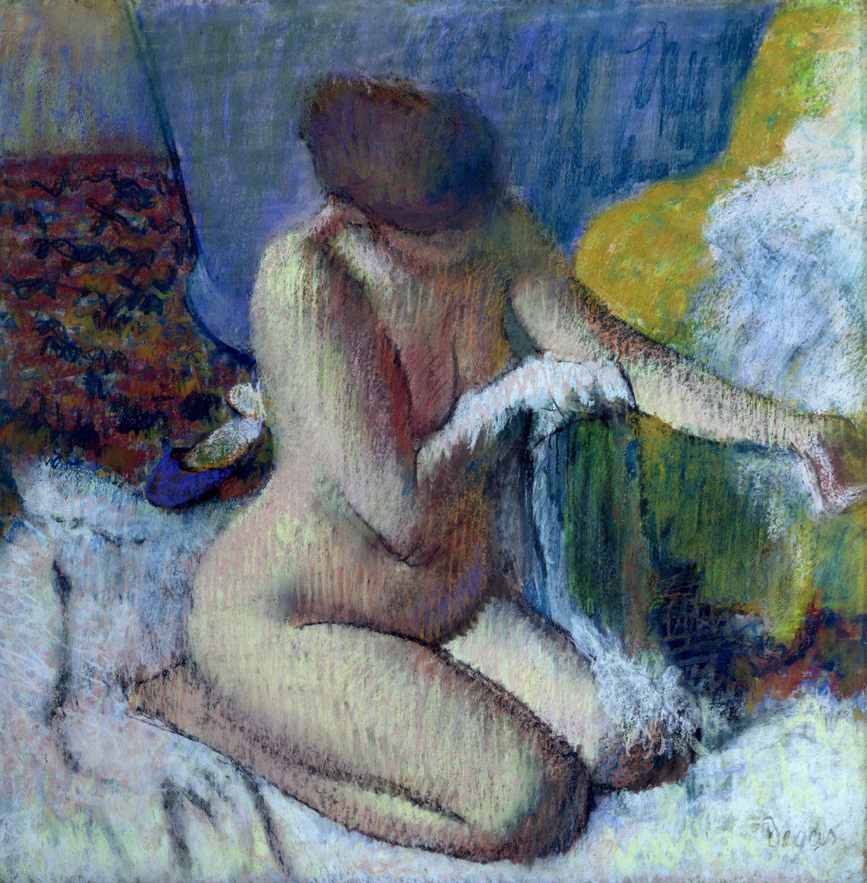 Po koupeli, 1895 (pastel na lepeném papíře) od Edgar Degas