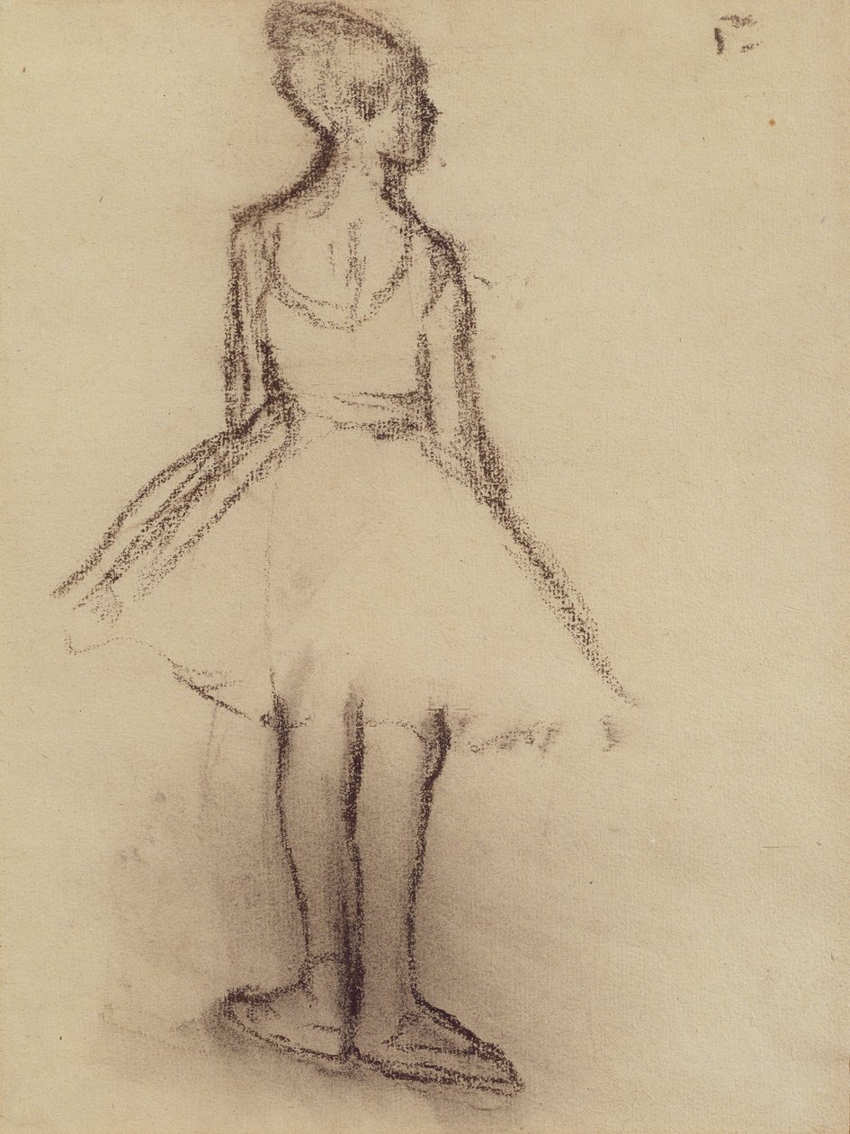 Baletka při pohledu zezadu (dřevěné uhlí) od Edgar Degas