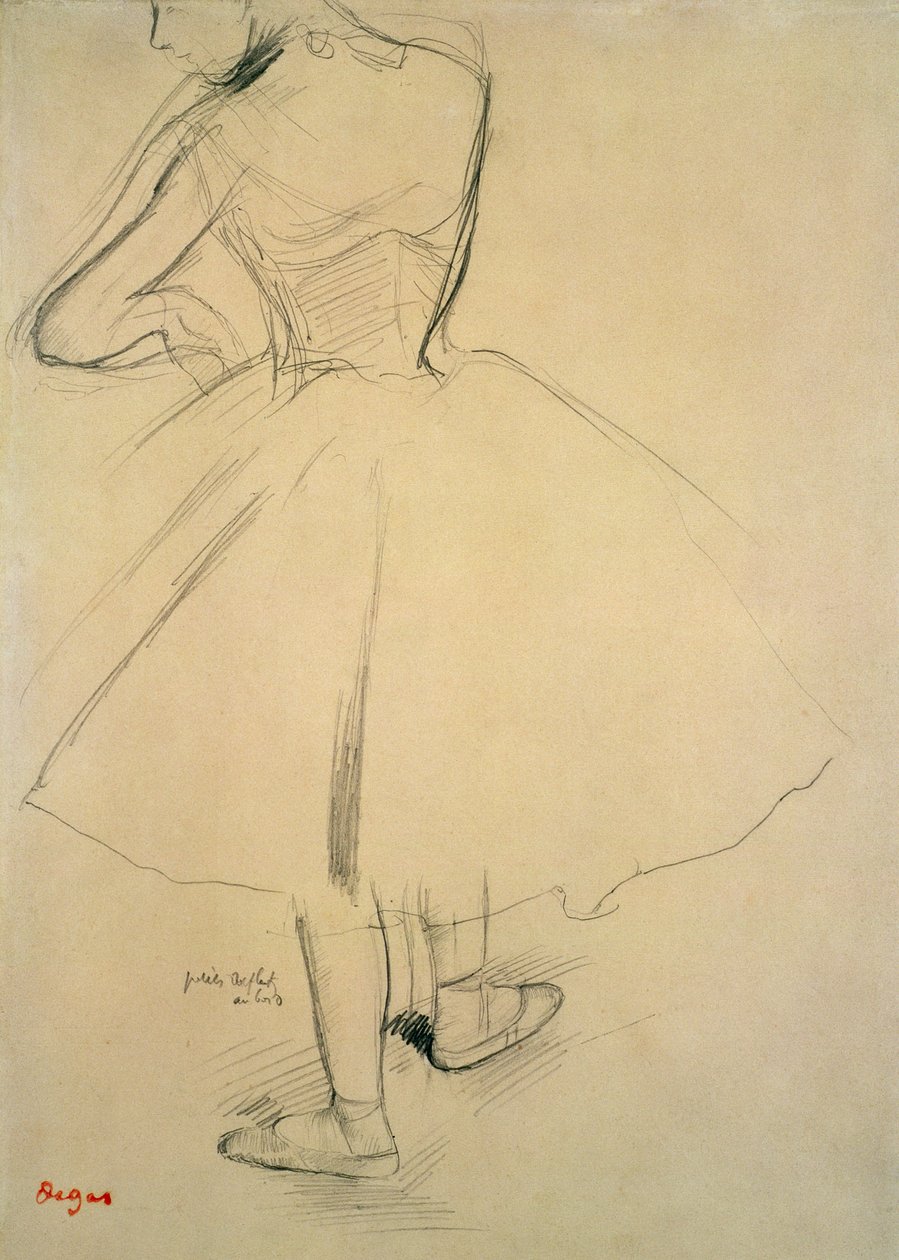 Baletní tanečnice zezadu, 19. století od Edgar Degas