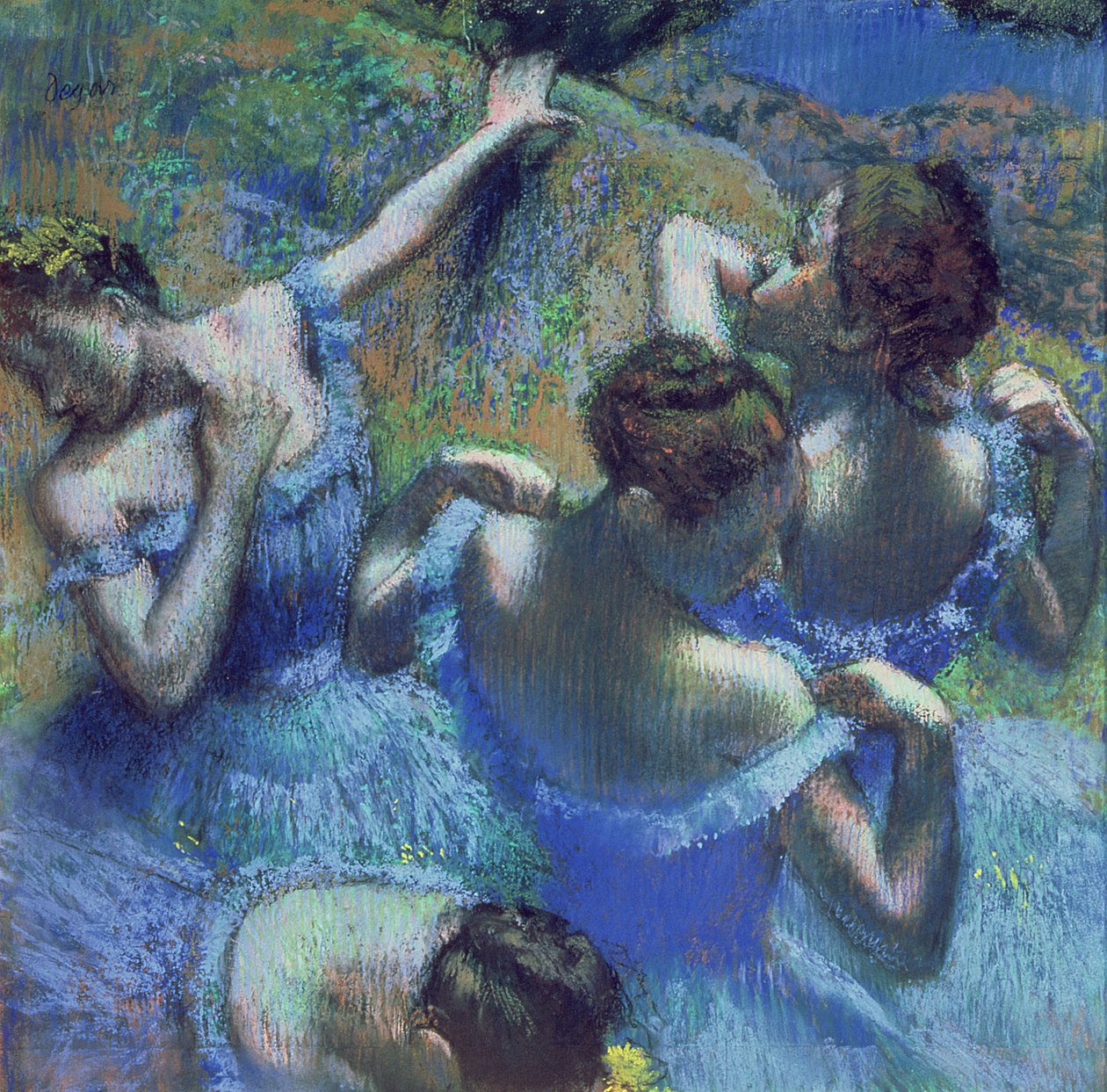 Blue Dancers, kolem roku 1899 (pastel) od Edgar Degas