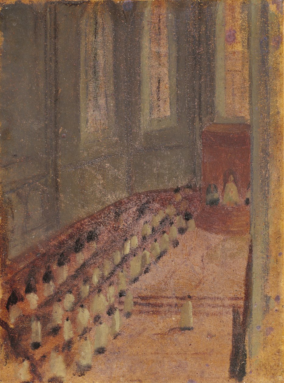 Obřad vysvěcení v lyonské katedrále (olej na papíře marufle na plátně) od Edgar Degas