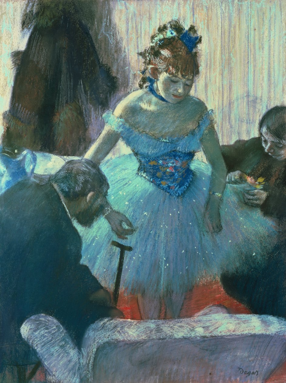 Tanečnice ve své šatně (pastel) od Edgar Degas