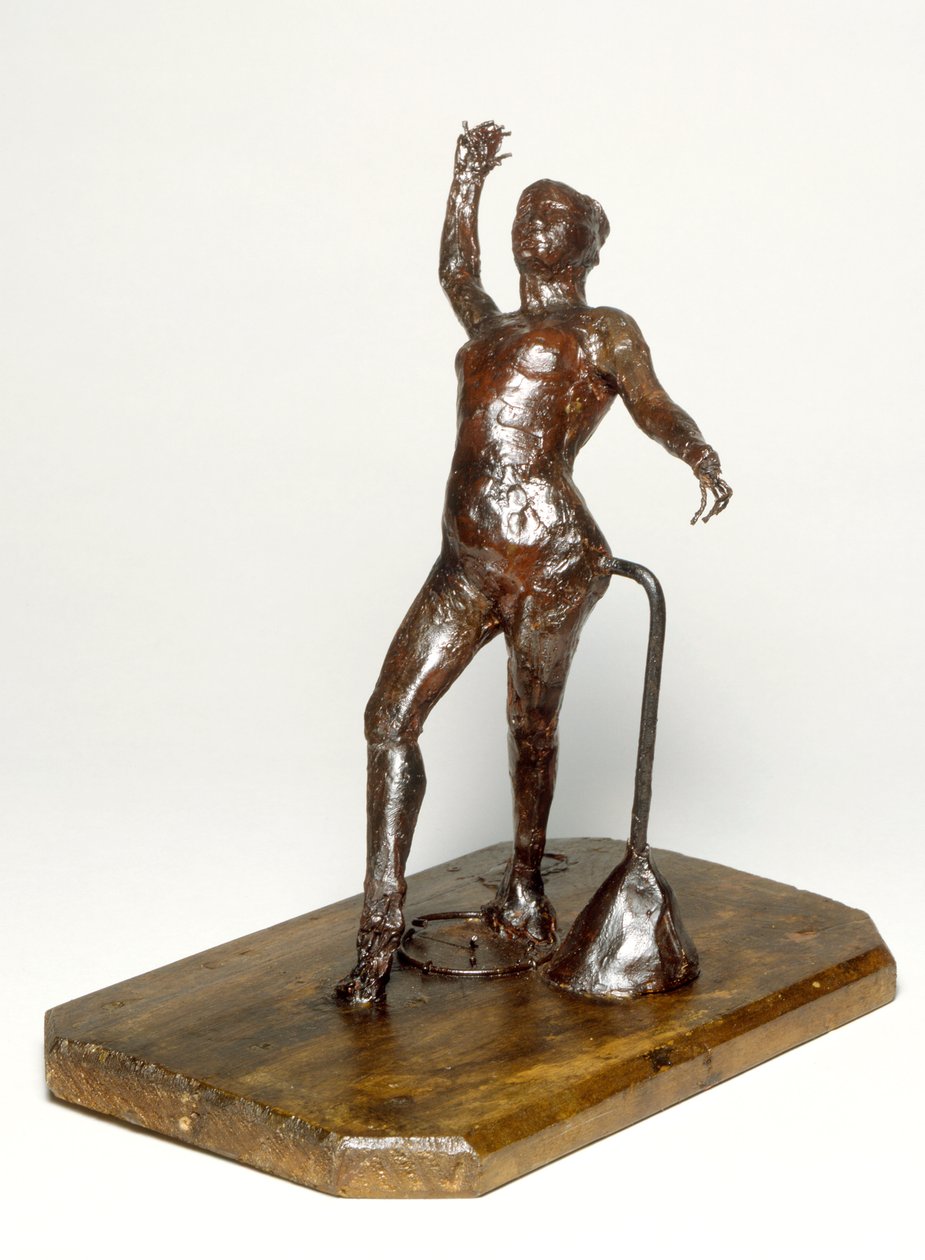 Tanečnice s tamburínou, kolem roku 1895 (hnědý vosk) od Edgar Degas