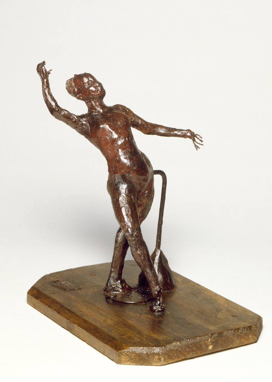 Tanečnice s tamburínou, kolem roku 1895 (hnědý vosk) od Edgar Degas