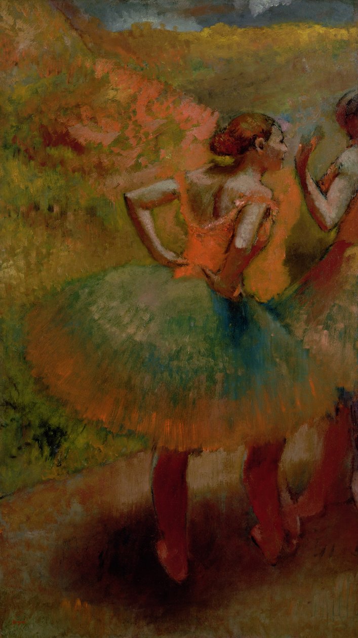 Tanečníci nosí zelené sukně, kolem roku 1895 od Edgar Degas