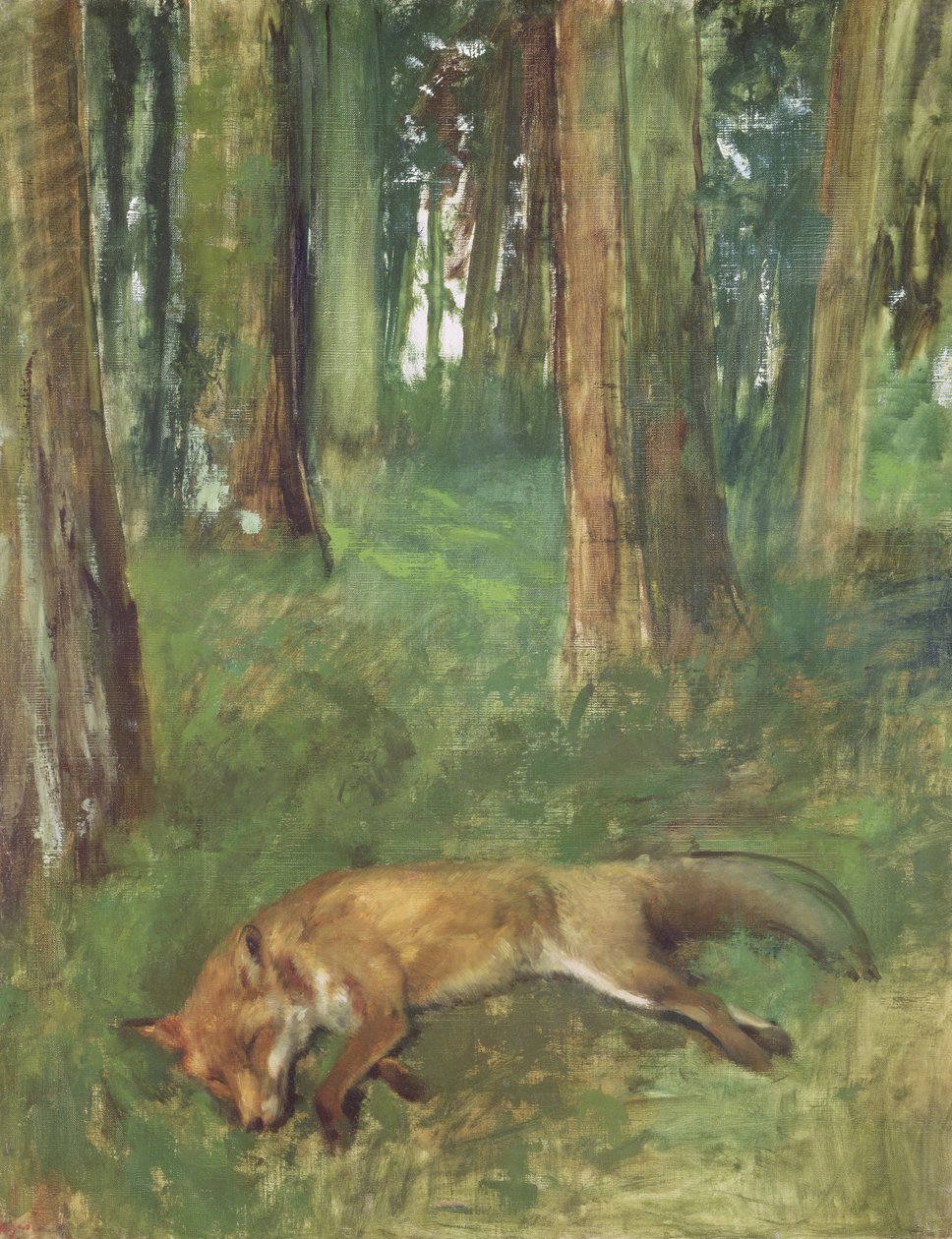 Mrtvá liška ležící v podrostu, 1865 od Edgar Degas