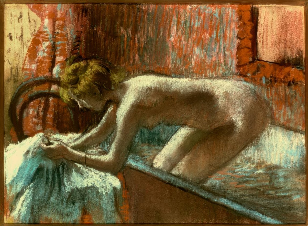 Žena vylézt z vany od Edgar Degas