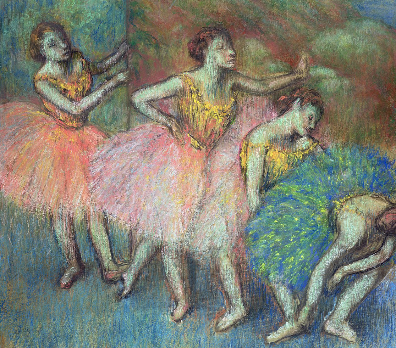 Čtyři tanečníci, 1903 (pastel) od Edgar Degas