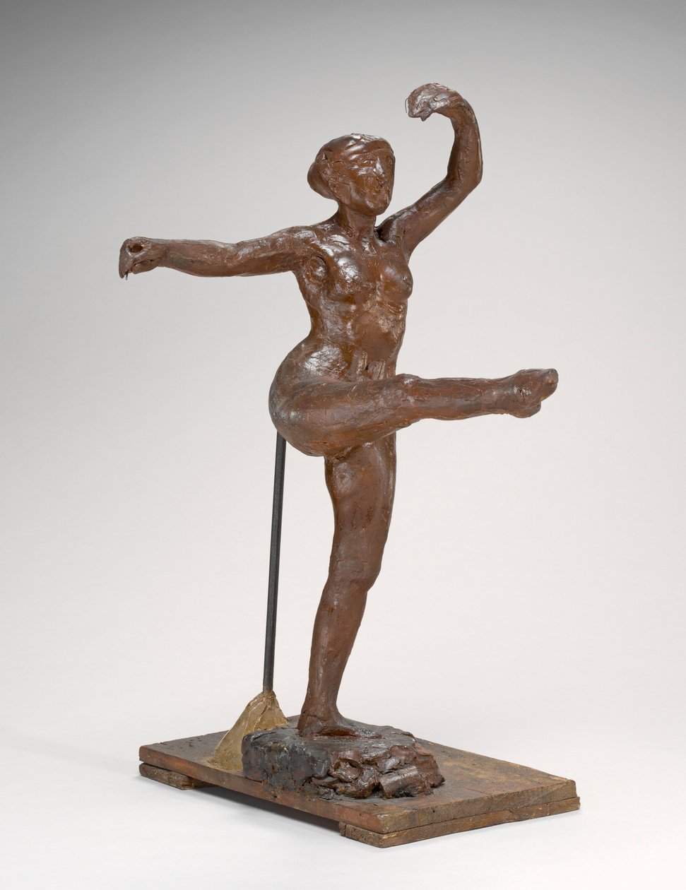 Čtvrtá pozice vpředu, na levé noze, cca 1885-1890 (žlutohnědý vosk a plastilín) od Edgar Degas