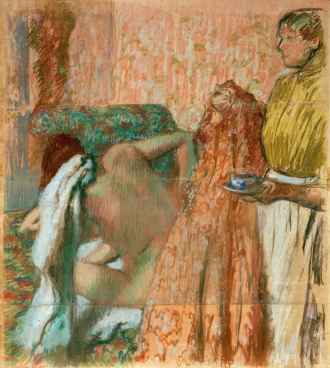 Snídaně po koupeli od Edgar Degas