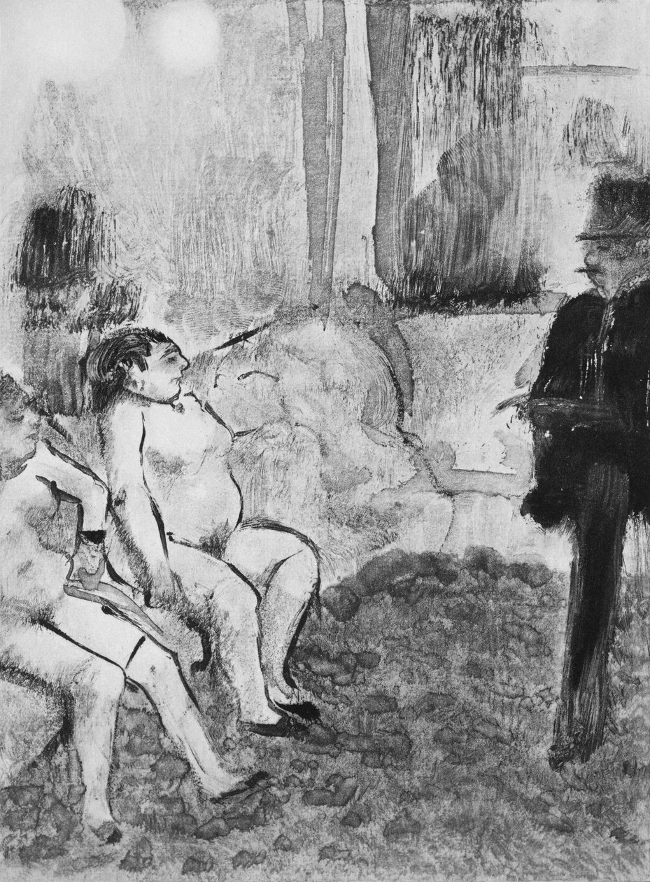 Ilustrace z „La Maison Tellier“ od Guye de Maupassanta (1850-93) vyrytý Maurice Potinem, 1933 od Edgar Degas