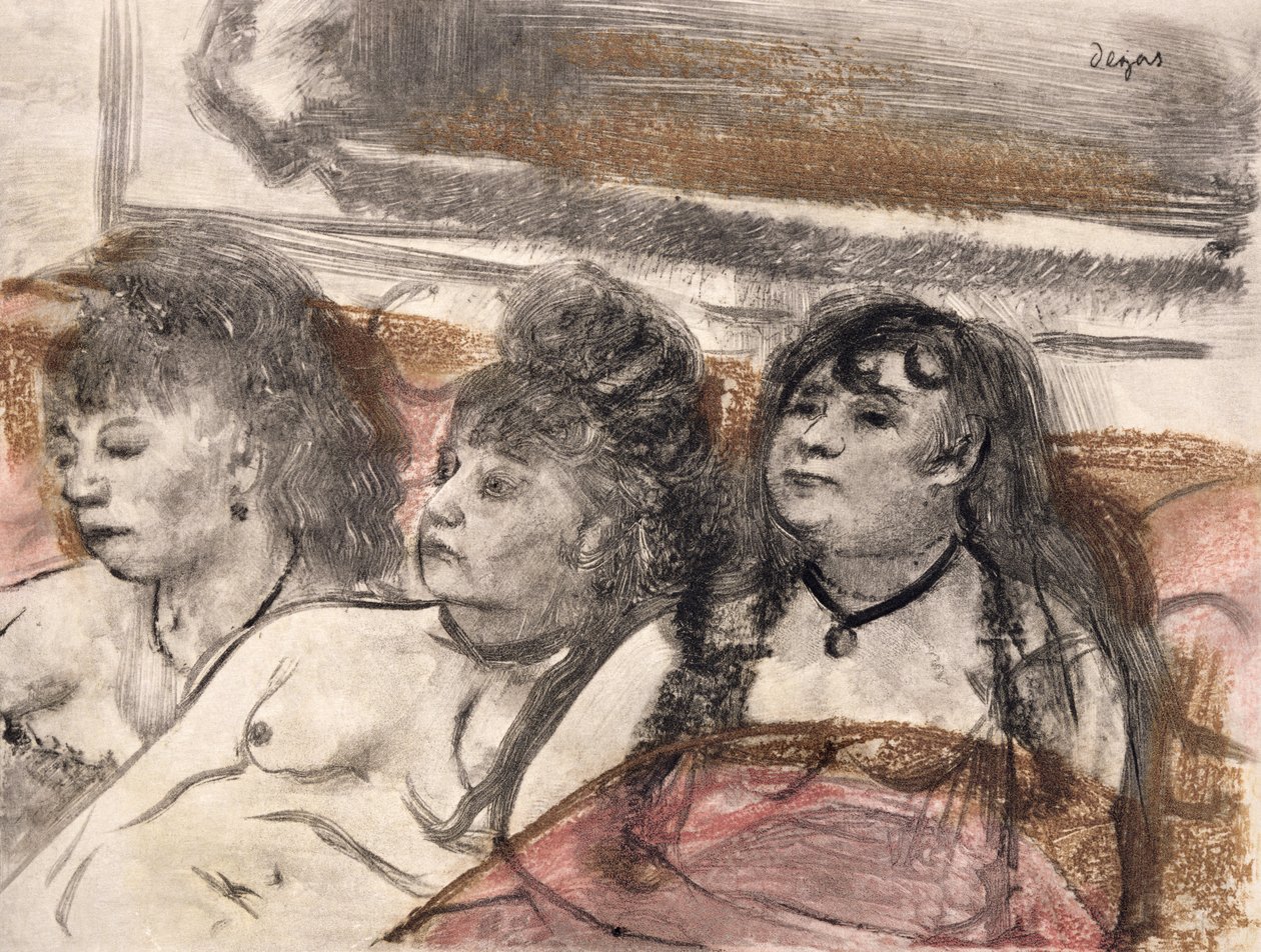 Ilustrace z „La Maison Tellier“ od Guye de Maupassanta (1850-93) vyrytý Maurice Potinem, 1933 od Edgar Degas