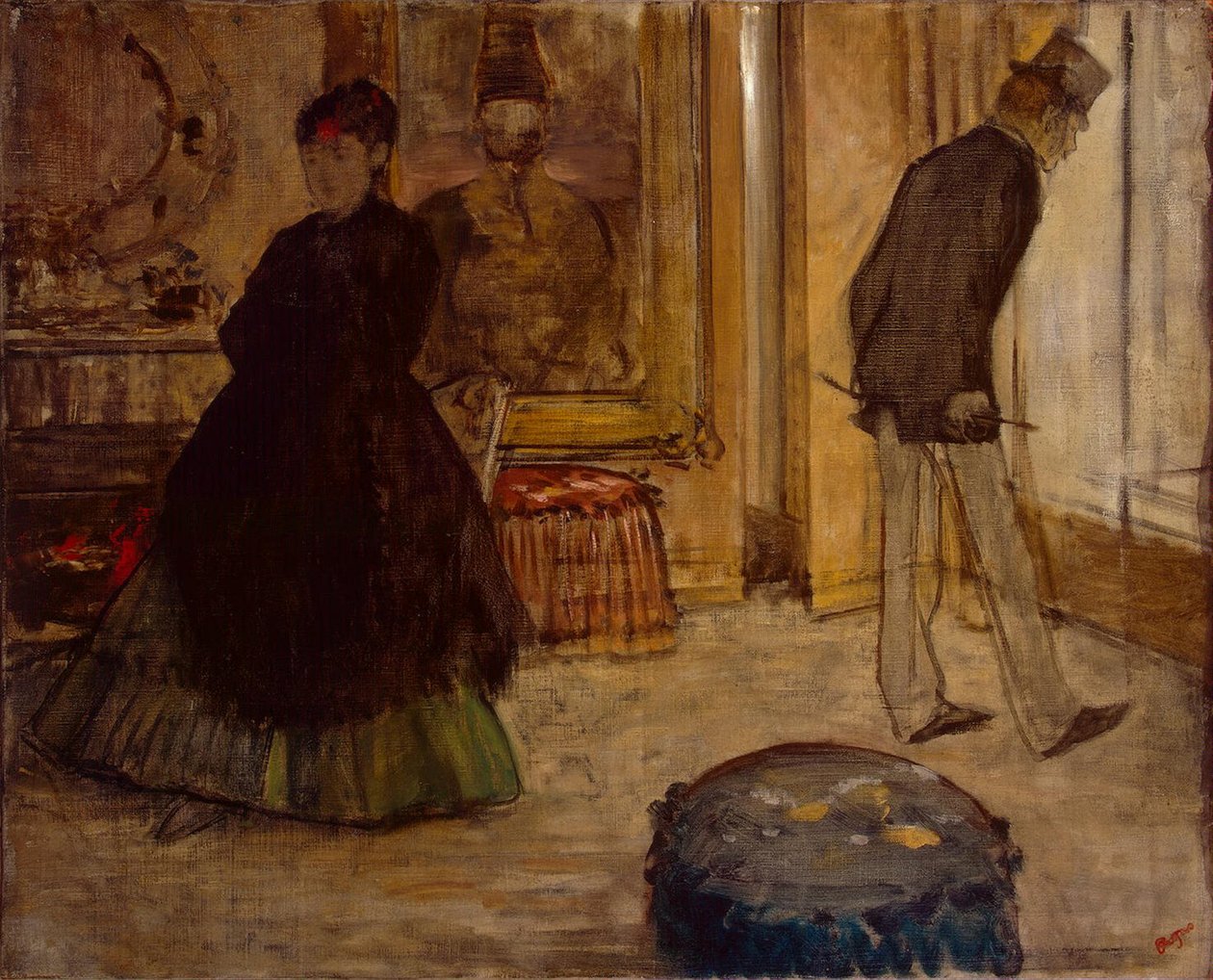 Interiér se dvěma postavami, 1869 od Edgar Degas