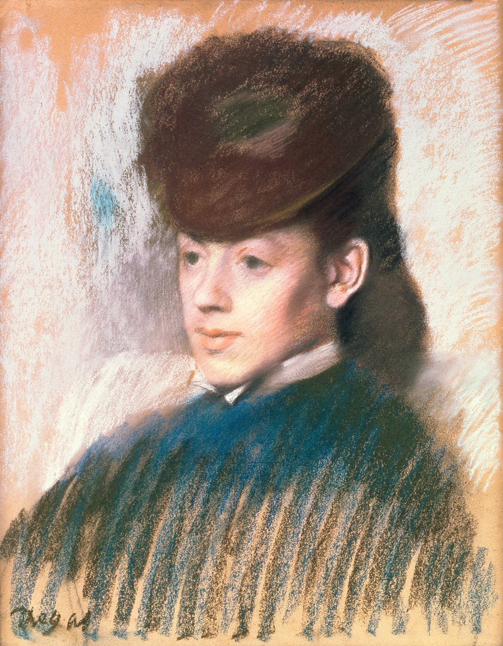 Mademoiselle Malo, asi 1875 (pastel na buff papíře) od Edgar Degas