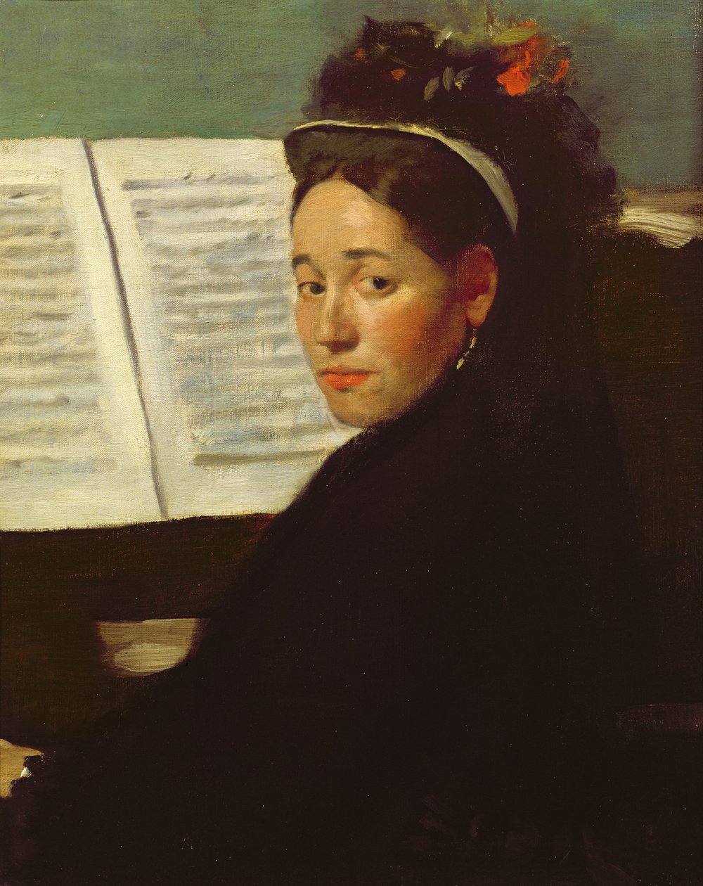 Mademoiselle Marie Dihau (1843-1935) u klavíru, kolem 1869-72 od Edgar Degas