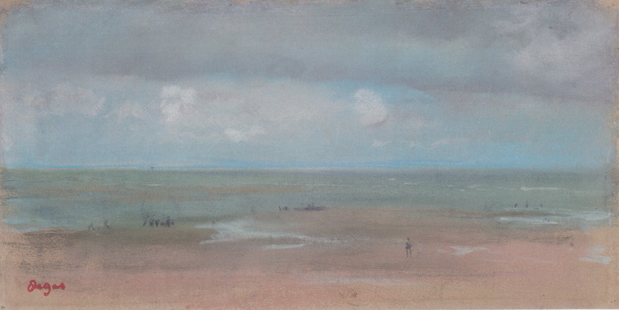 Přímořská krajina s písečnou pláží při odlivu od Edgar Degas