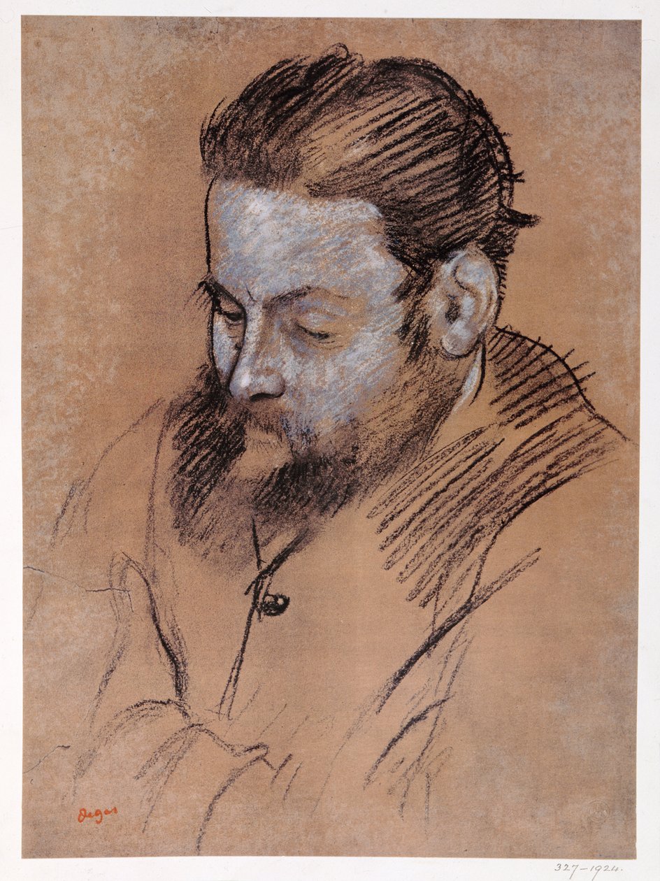 Portrét Diega Martelliho, 1879 (křída na papíře) od Edgar Degas