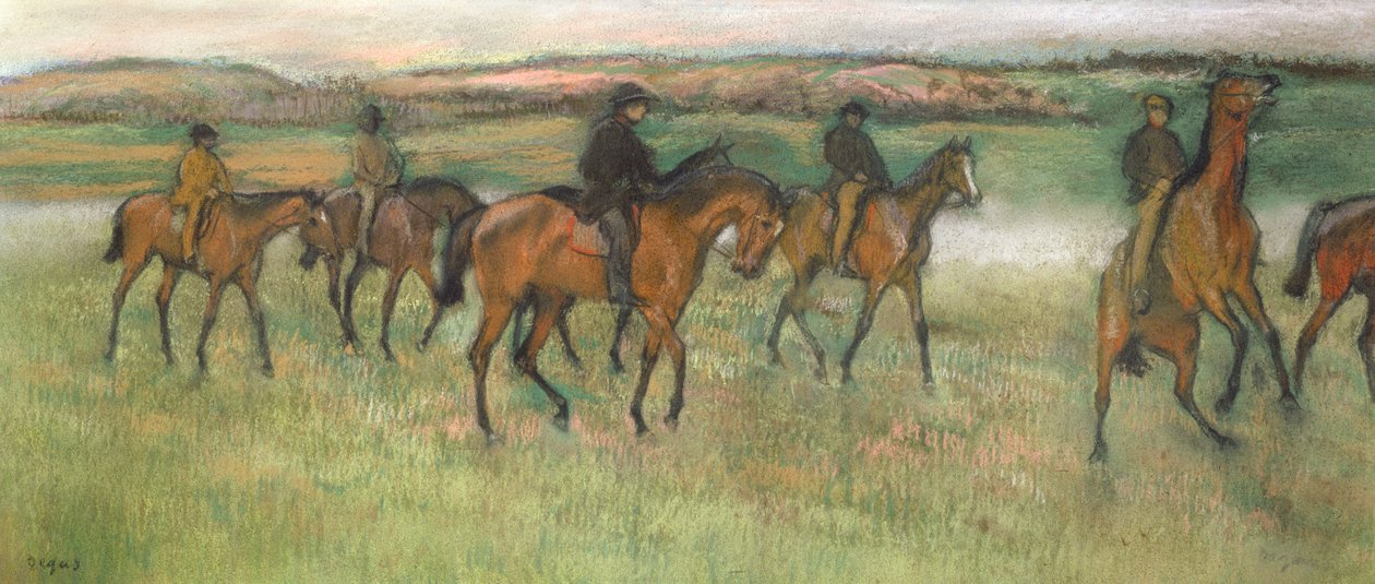 závodní koně (pastel) od Edgar Degas
