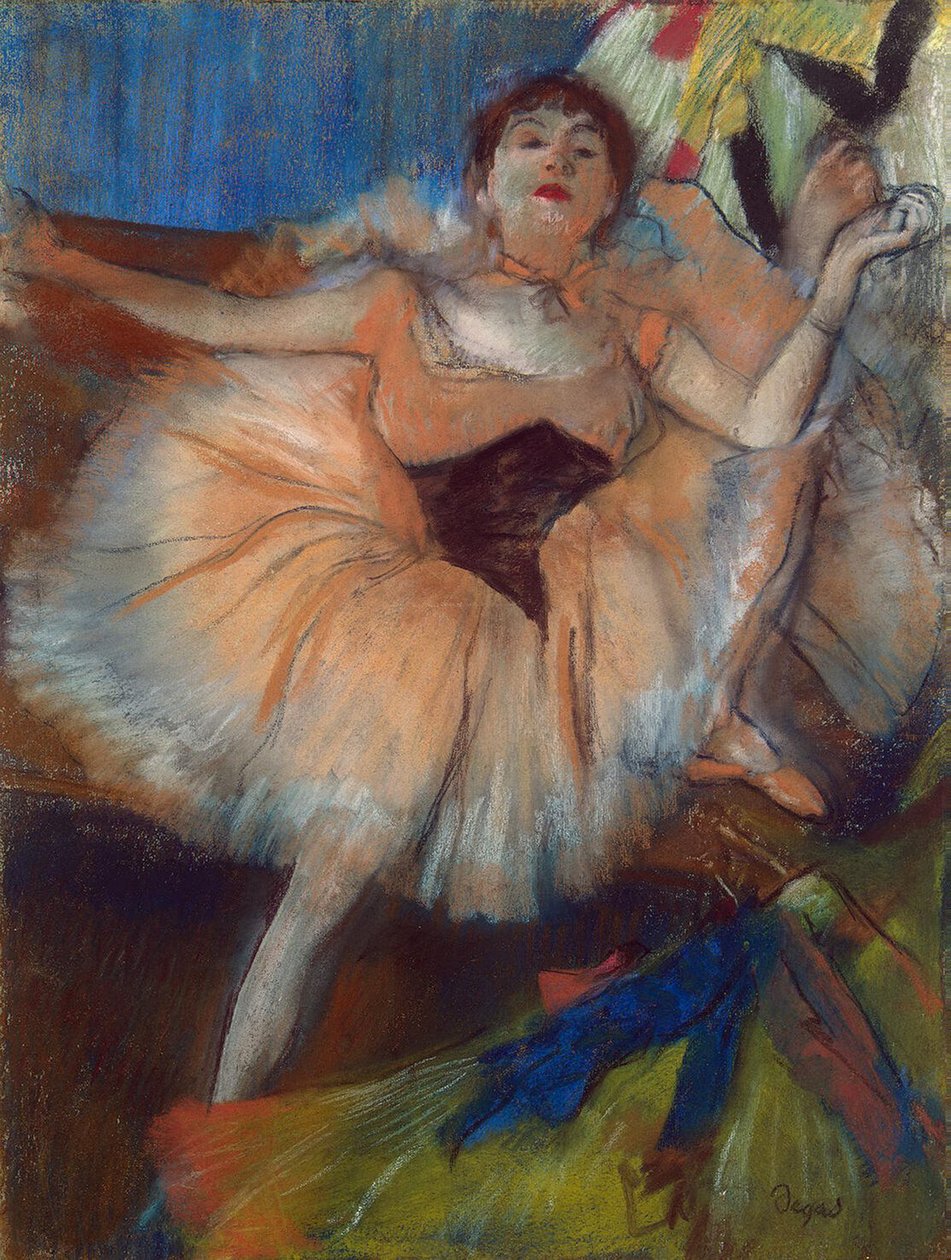 Sedící tanečník, 1879-80 (pastel na kartonu) od Edgar Degas