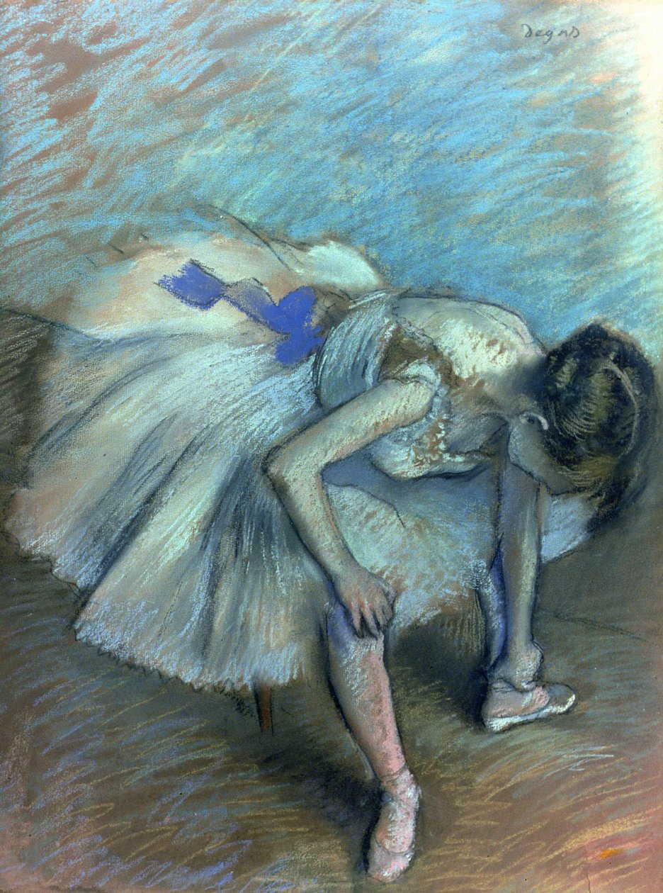 Sedící tanečník, kolem 1881-83 (pastel na papíře) od Edgar Degas