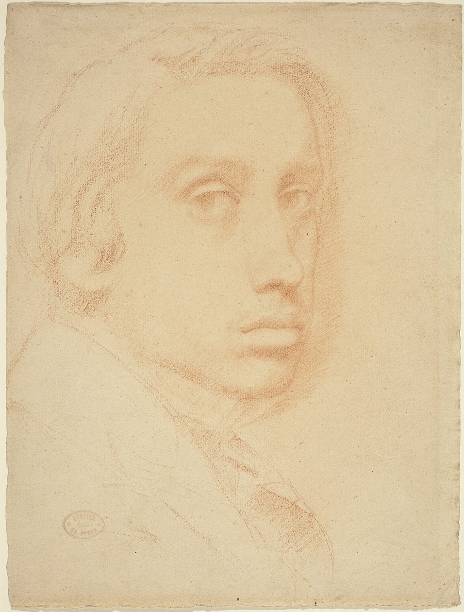 Autoportrét, cca 1855 (červená křída na položeném papíře) od Edgar Degas