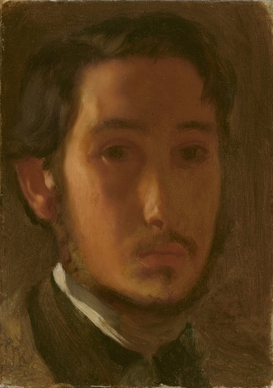 Autoportrét s bílým límečkem, cca 1857 (olej, papír na plátně) od Edgar Degas