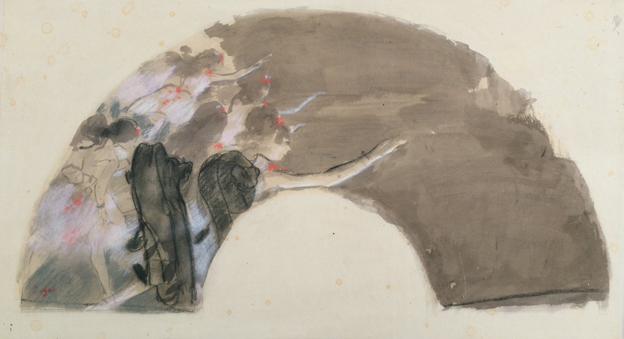 Skica pro vějíře, cca 1879 (pastel a křída) od Edgar Degas