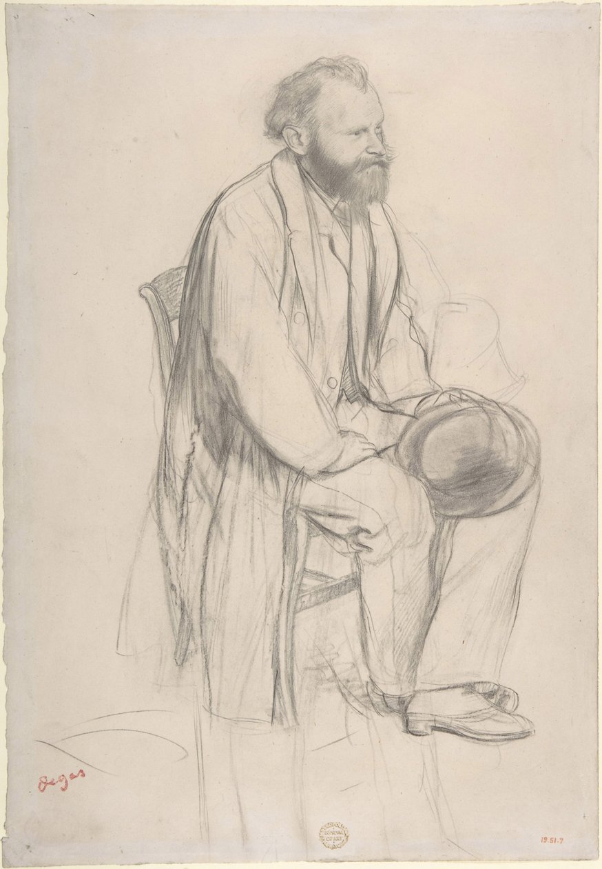 Studie k portrétu Maneta (černá křída) od Edgar Degas