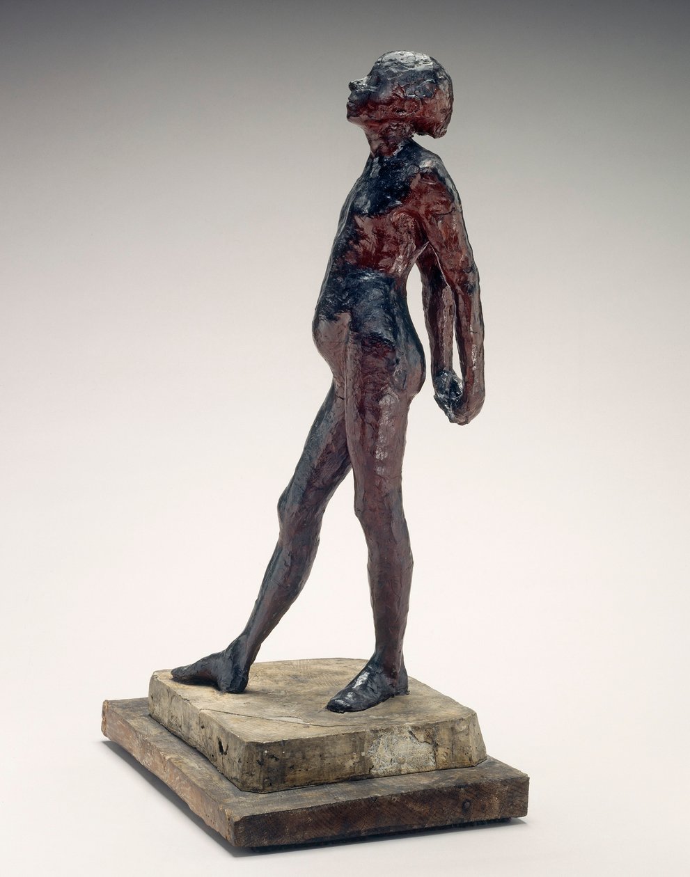 Studium v Aktu malého tanečníka ve věku čtrnácti let (Nude Little Dancer) kolem 1878-1881 (červený vosk a plastilín) od Edgar Degas