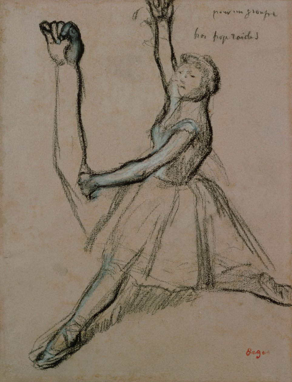 Studie tanečnice (křída na papíře) od Edgar Degas