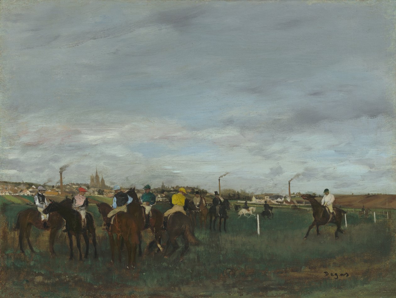 Závody, 1871-2 (olej na dřevě) od Edgar Degas