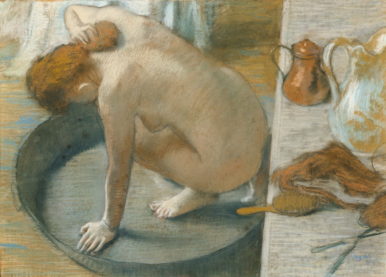 The Tub, 1886 (pastel na kartě) od Edgar Degas