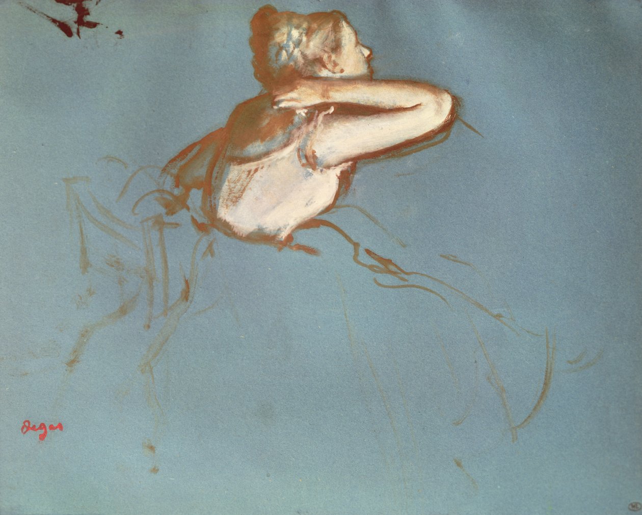 Pohled na profil tanečnice, cca 1899 (kvaš a akvarel na papíře) od Edgar Degas